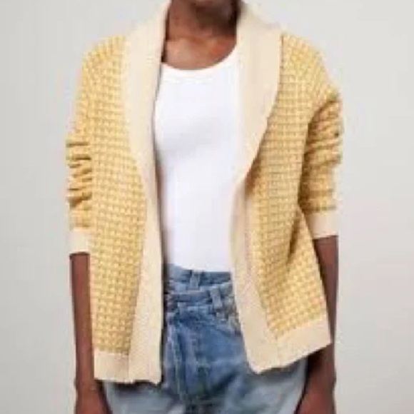 THE GREAT. the minicheck lodge cardigan - golden light s (1) - Picture 3 of 10